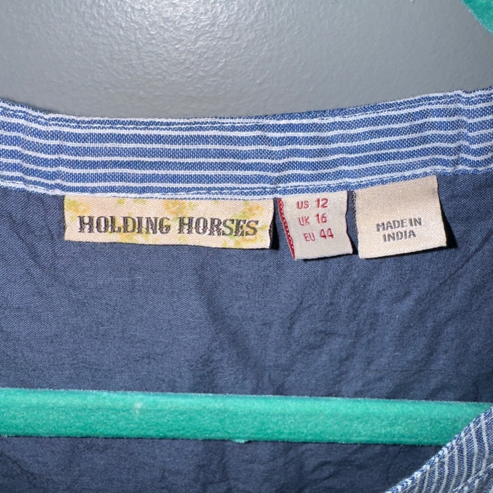 EUC Anthropologie Holding Horses Babydoll Eyelet Top Size 12 - Picture 3 of 8